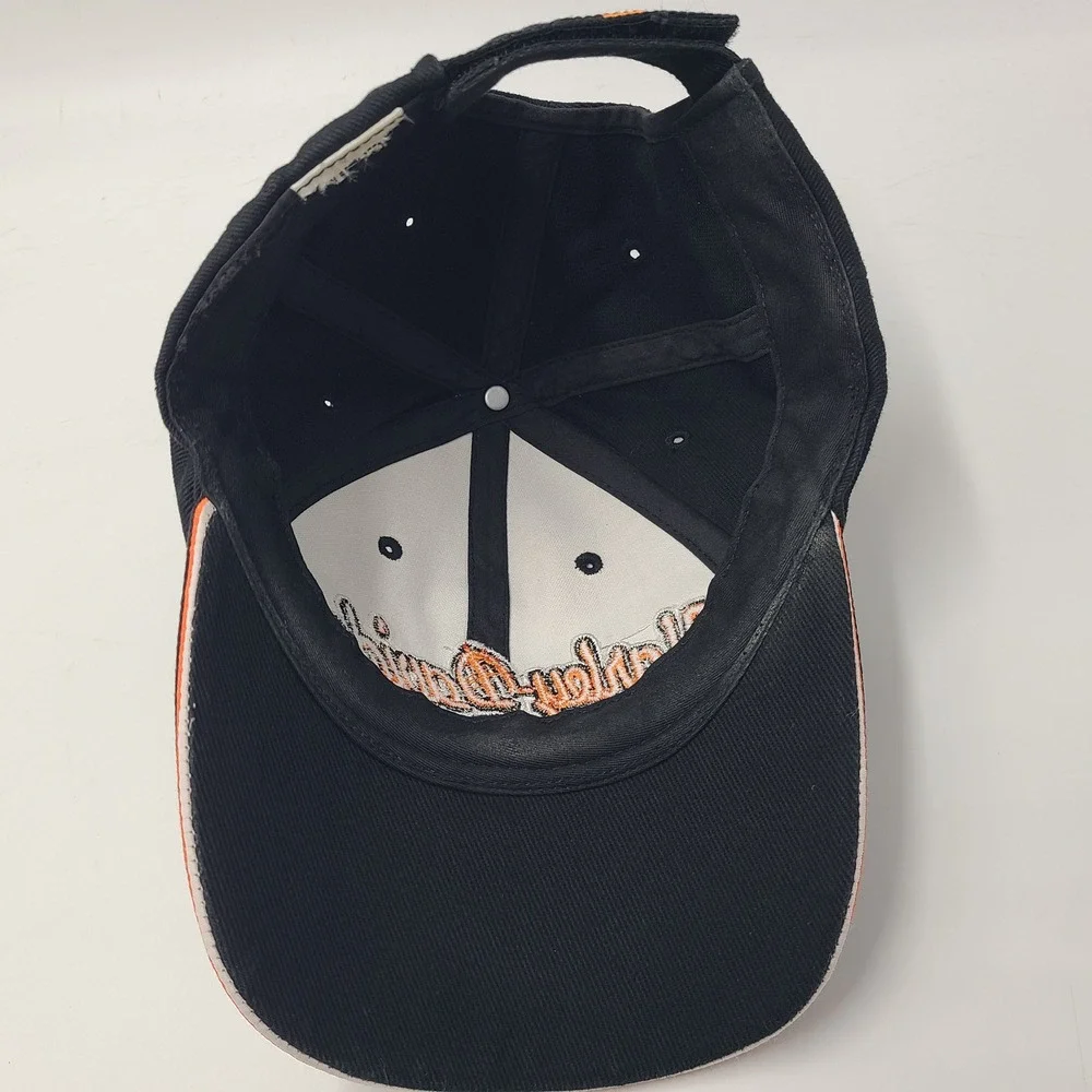 Harley-Davidson Hat Adjustable (Fits Small) Black Orange Motorcycles‎ Biker Men